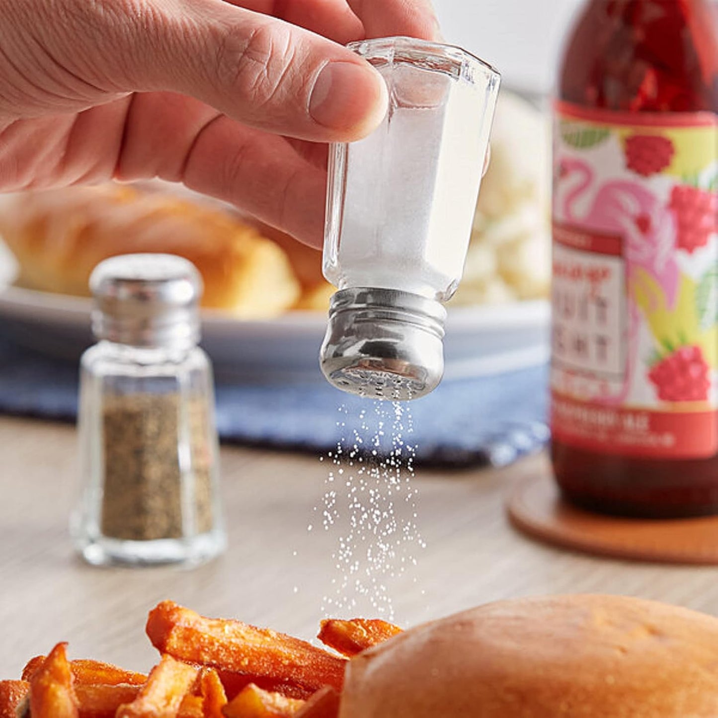 Paneled Spices Glass Shaker with Stainless Steel Cap Set of 12- Paneled design Spice Shakers Salt Pepper Shakers Spice Jars Table Accessories Counter for Kitchen Restaurants