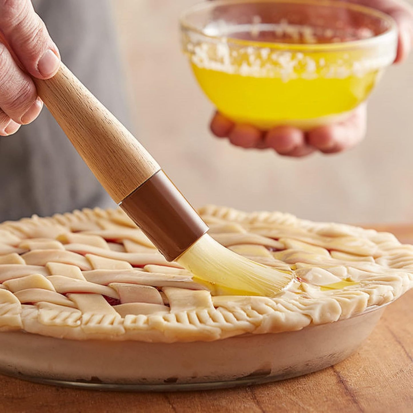 Pastry Brush Bristles with Wooden Handle - Basting Pastry Brush Culinary Oil Brush for Barbecue Butter Grill BBQ Sauce Baster Marinade Kitchen Food Cooking Brush