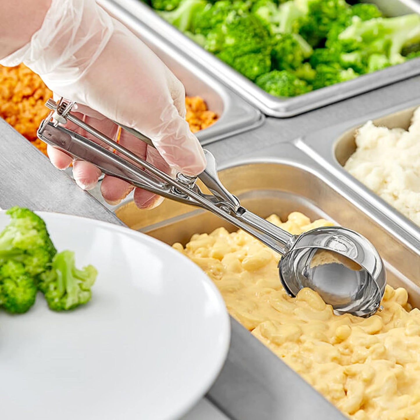 Oval Portion Scoop Disher with Twin Grip Handle Stainless Steel- Cookie Scooper for Baking Cookie Scoops For Portion Control Scoop Cookie Dough Cupcake Batter Ice Cream
