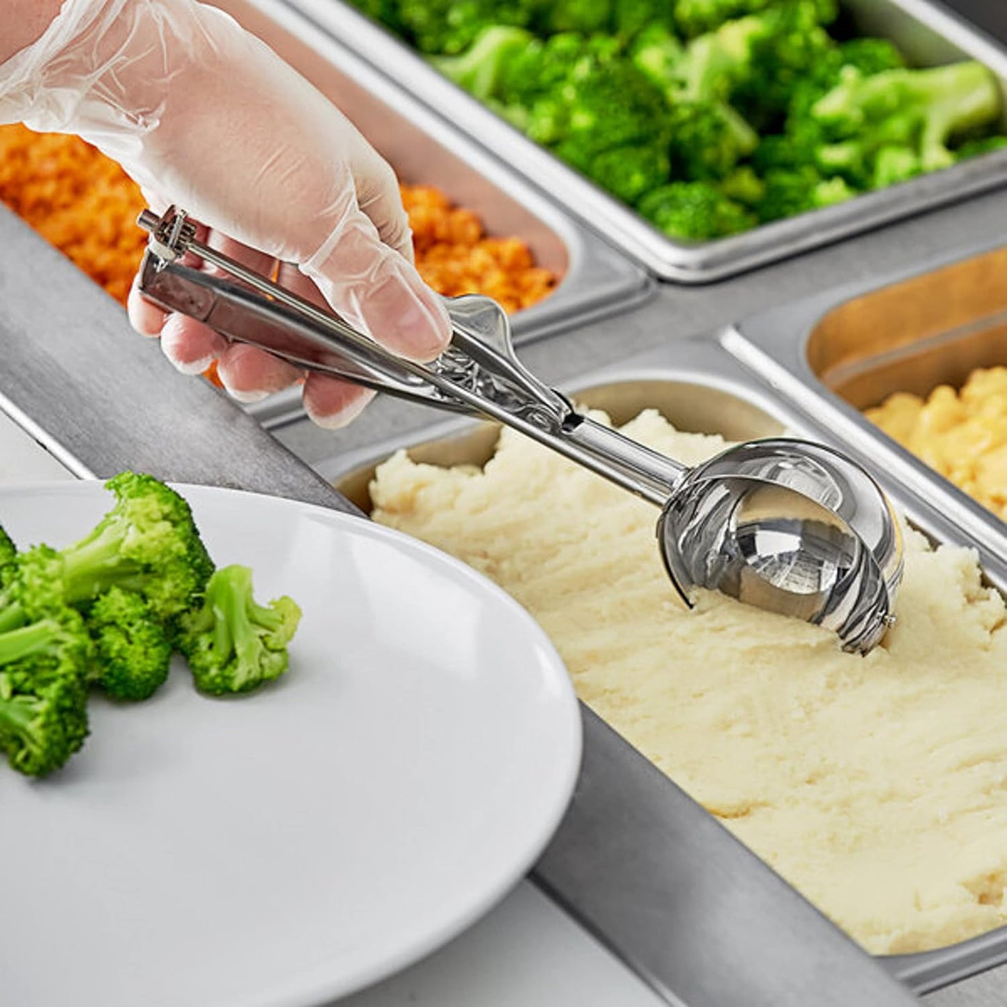 Oval Portion Scoop Disher with Twin Grip Handle Stainless Steel- Cookie Scooper for Baking Cookie Scoops For Portion Control Scoop Cookie Dough Cupcake Batter Ice Cream