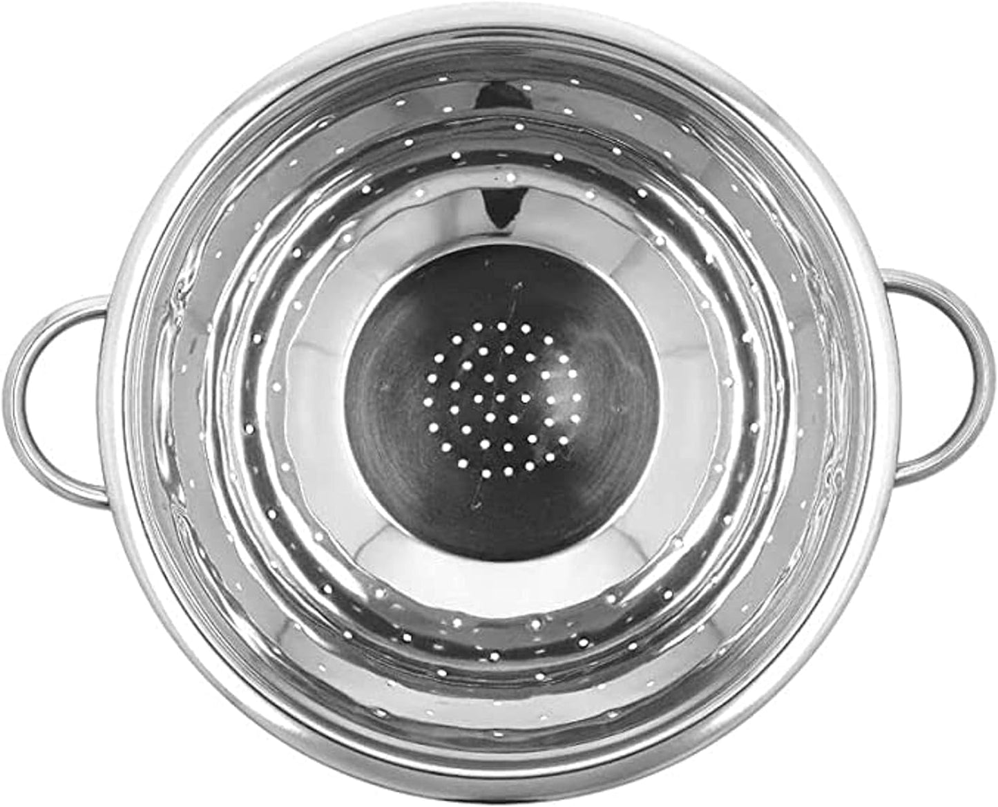 Stainless Steel Colander with Handle- Kitchen Strainer Mteal Colander Wash Vegetables Fruits Drain Cooked Pasta Kitchen Essentials Food Strainer Basket Strainer