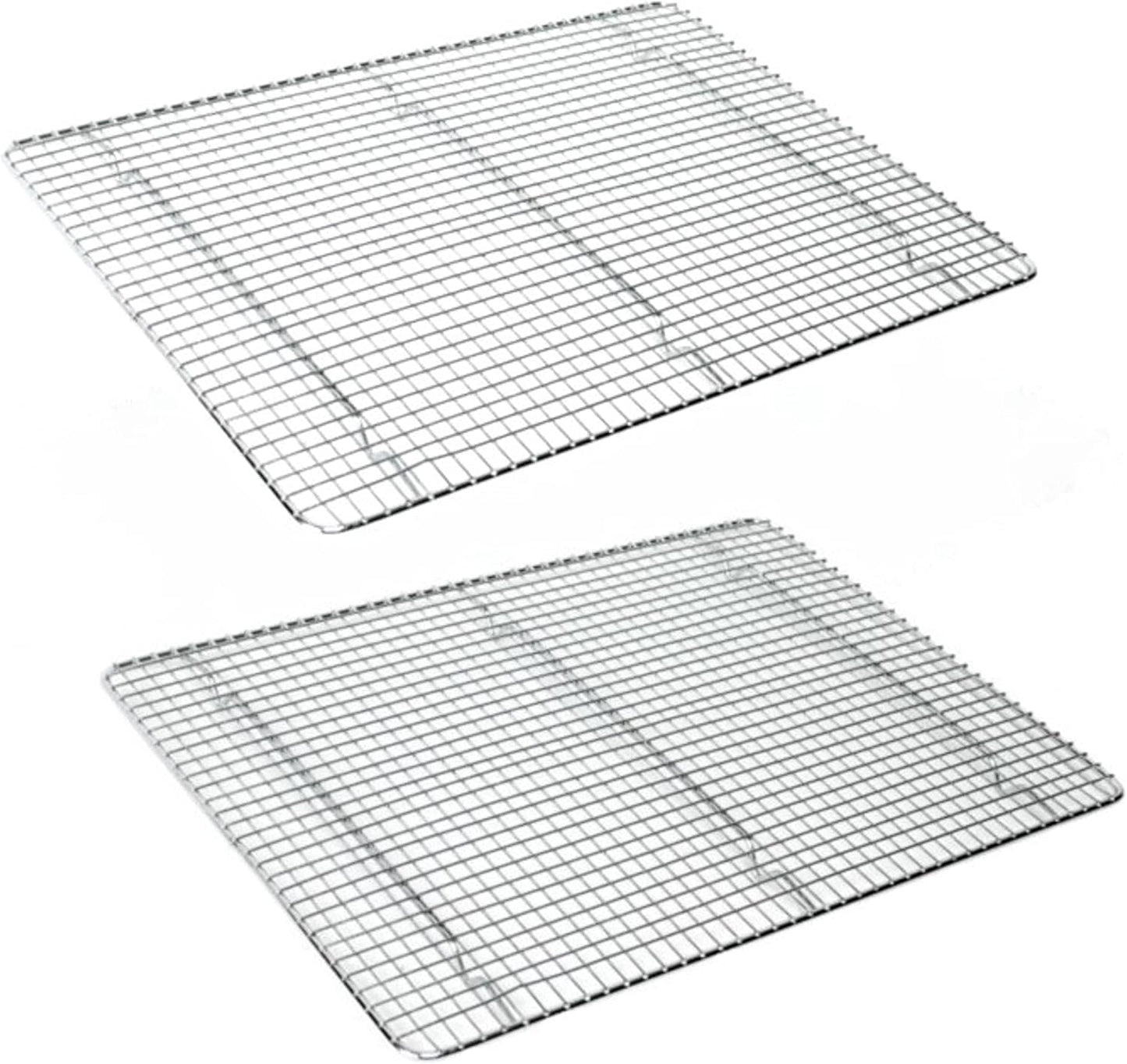 Footed Wire Icing Cooling Rack Chrome Plated Set of 2 - Baking Rack Cookie Cooling Racks Baking Sheet Grate Cake Rack for Baking Cooking Home Kitchen Restaurants