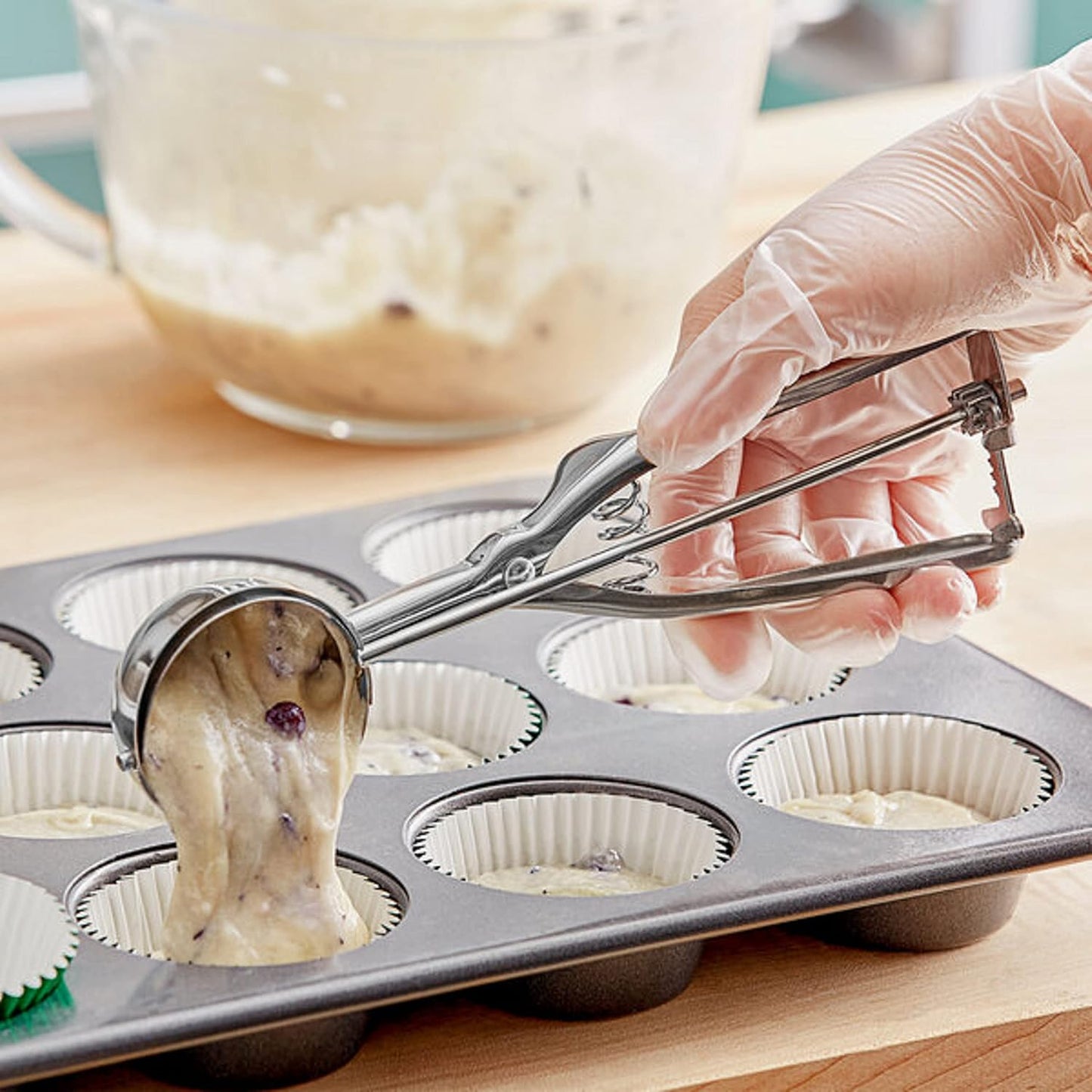 Oval Portion Scoop Disher with Twin Grip Handle Stainless Steel- Cookie Scooper for Baking Cookie Scoops For Portion Control Scoop Cookie Dough Cupcake Batter Ice Cream