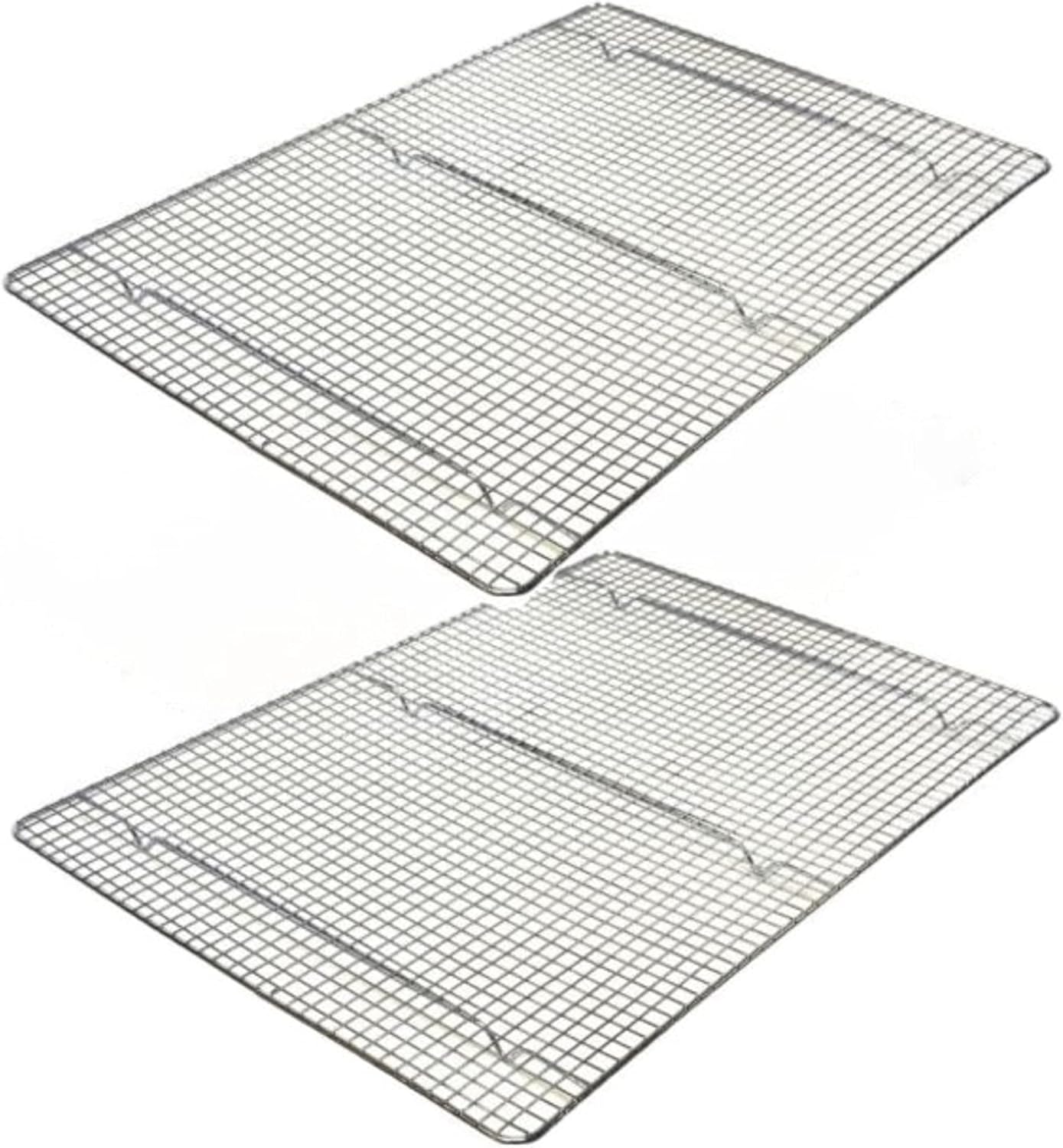Footed Wire Icing Cooling Rack Chrome Plated Set of 2 - Baking Rack Cookie Cooling Racks Baking Sheet Grate Cake Rack for Baking Cooking Home Kitchen Restaurants