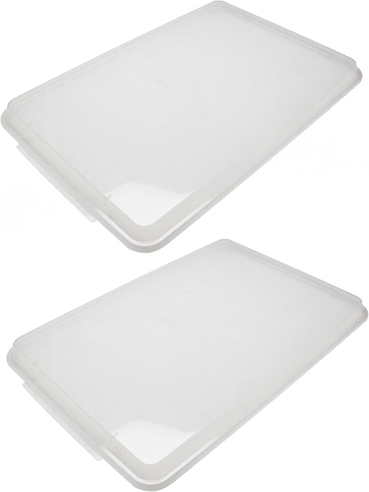 Set of 2 Polypropylene Sheet Pan Covers | Clear, Durable & Stackable Baking Tray Lids for Cookies, Cakes & Pastries | Ideal for Home, Bakeries & Restaurants