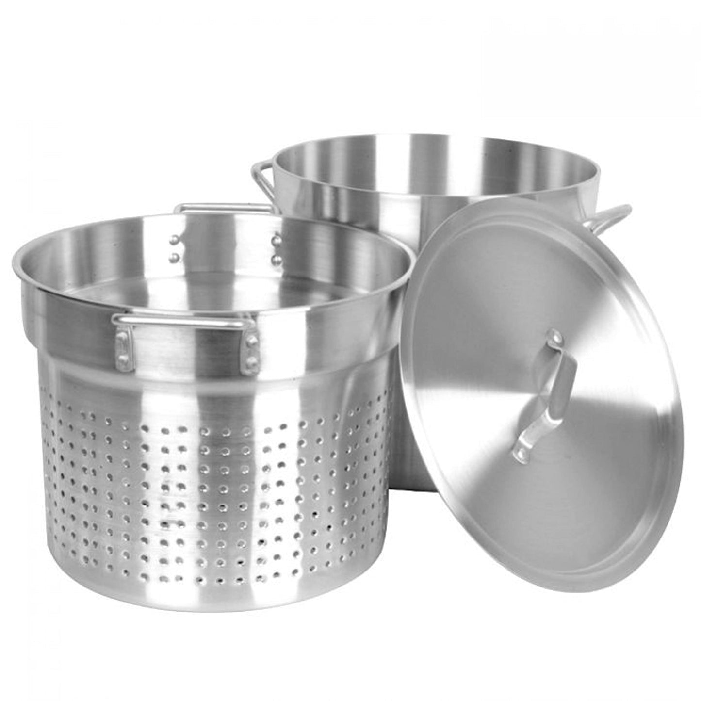 Aluminum Pasta Cooker 3 Piece Set - Multipurpose Pasta Pot with Strainer Lid Pasta Pot Cookware for Spaghetti Vegetable Blanching Home Kitchen Restaurant
