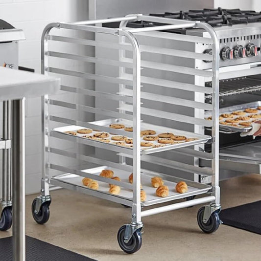 Aluminium Sheet Pan/Bun Pan Rack - Full or Half Size Sheet Pan Rack with Locking Wheels Bakery Rack for Kitchen Baking Equipment Restaurant Pizzeria