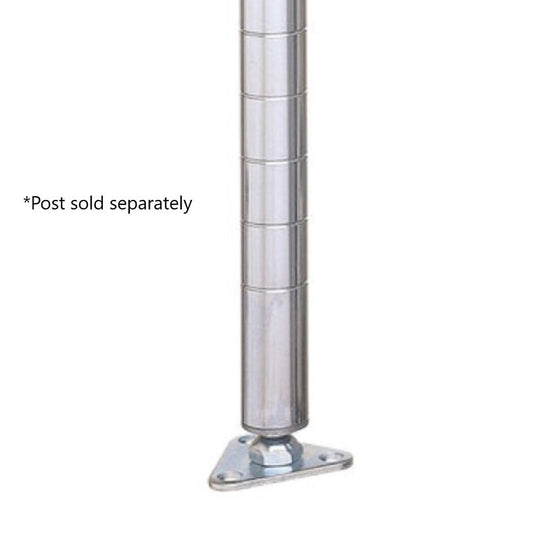 2-3/8" x 2-1/8" x 1-7/8" Post Foot Plate Chrome Plated Iron Set of 4 - Floor Plate for Shelving Unit Steel Wire Rack Storage Shelving Organizer Home Kitchen Restaurants