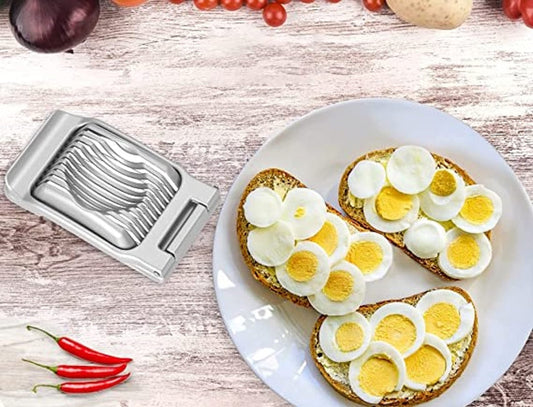 Aluminum Square Egg Slicer 5-1/4" x 3-1/8" x 1" - Multipurpose Heavy Duty Egg Slicer Egg Cutter for Hard Boiled Eggs Strawberry Slicer Egg Dicer Soft Fruit Mushroom