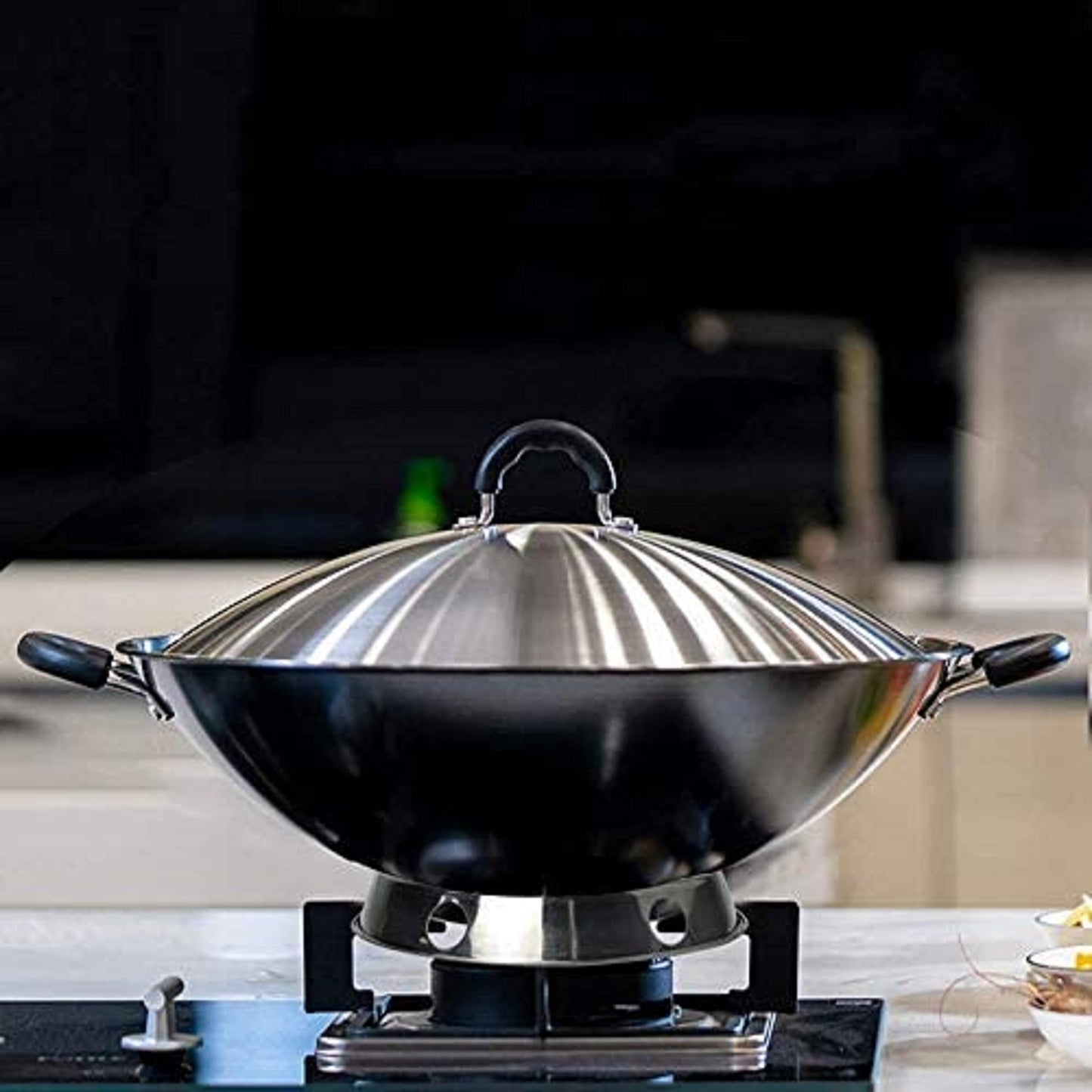 Wok Ring/Rack for Gas Stove 8-1/4" Diameter Top Rim and 10" Diameter Bottom Rim - Reversible Size Wok Stand Suitable for Most Woks Potholders for Kitchens