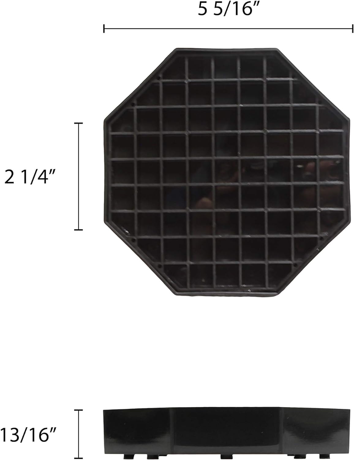 Drip Tray Octagon Shape Polypropylene Black Color - Bar Countertop Coffee Drip Tray with Honeycomb Grid Octagon Dishwasher Safe