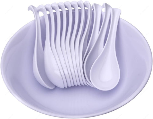 1 oz Asian Soup Spoon Melamine Set of 12 - Break-Resistant Soup Spoons, Table Spoons, Ramen Spoons, Japanese Soup Spoons for Dumpling, Miso, Pho, Wonton, Noodles