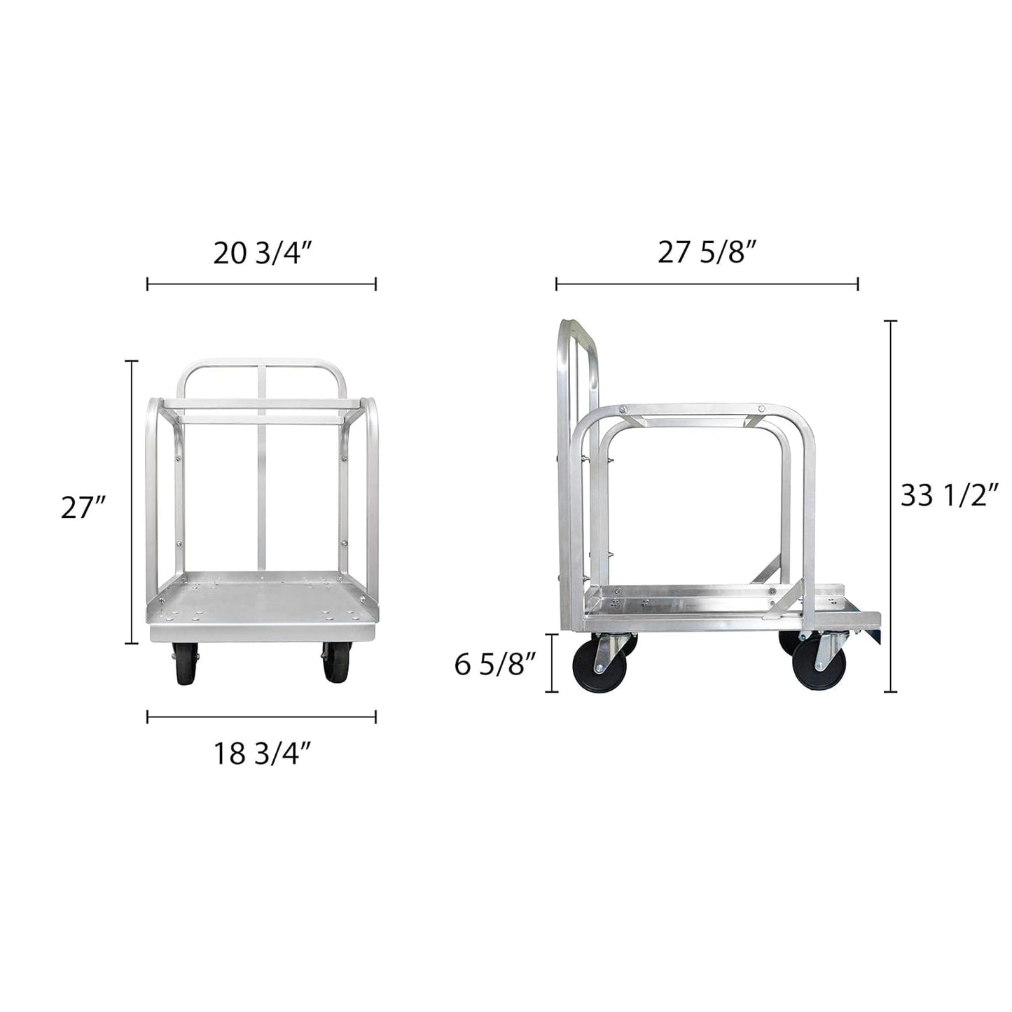 Heavy Duty Aluminum Full Size Sheet Pan Truck with 4 Each of 5" Swivel casters - Commercial Bakery Track for Full Size Sheet Kitchen Restaurant Cafeteria Pizzeria Hotel and Home
