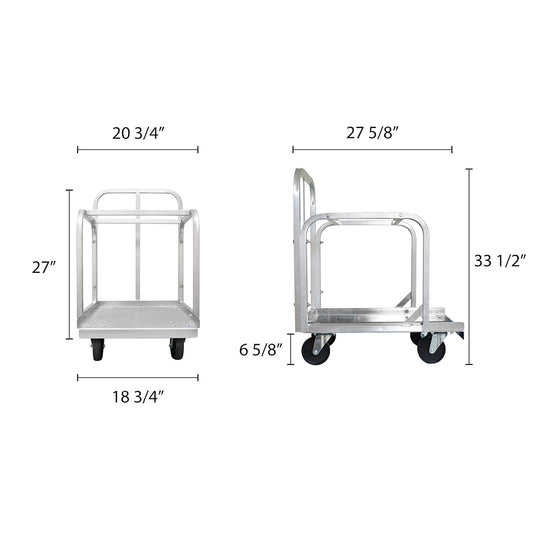 Heavy Duty Aluminum Full Size Sheet Pan Truck with 4 Each of 5" Swivel casters - Commercial Bakery Track for Full Size Sheet Kitchen Restaurant Cafeteria Pizzeria Hotel and Home