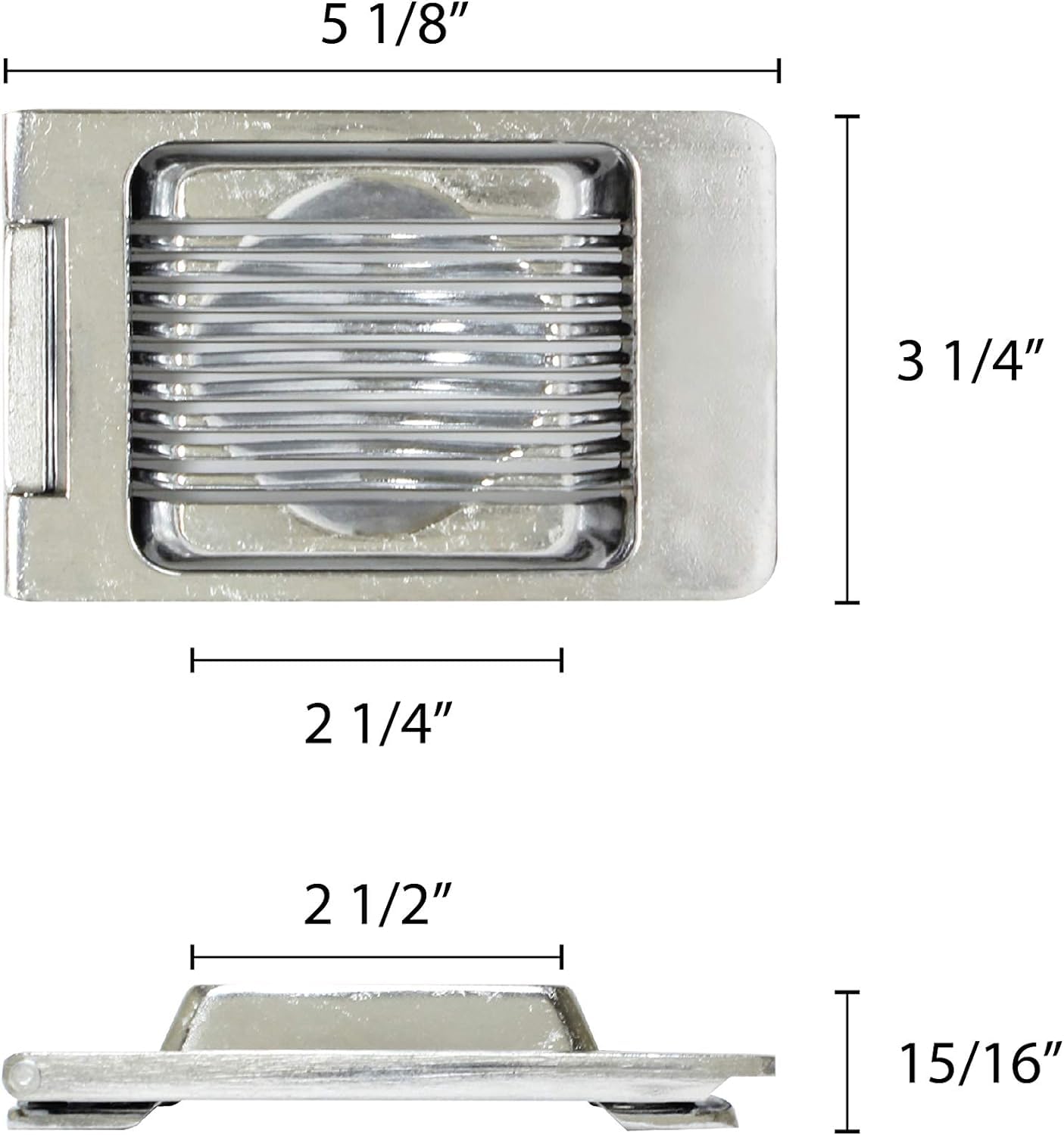 Aluminum Square Egg Slicer 5-1/4" x 3-1/8" x 1" - Multipurpose Heavy Duty Egg Slicer Egg Cutter for Hard Boiled Eggs Strawberry Slicer Egg Dicer Soft Fruit Mushroom