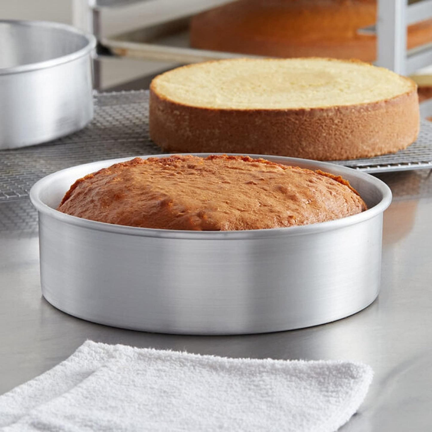 Aluminum Round Layer Cake Baking Pan Set of 3 - Bakeware for Cake Pizza Layer Cake Pans Easy Releasing Cake Baking Pans Circle Cake Pans Cake Tin Cheesecake Mold