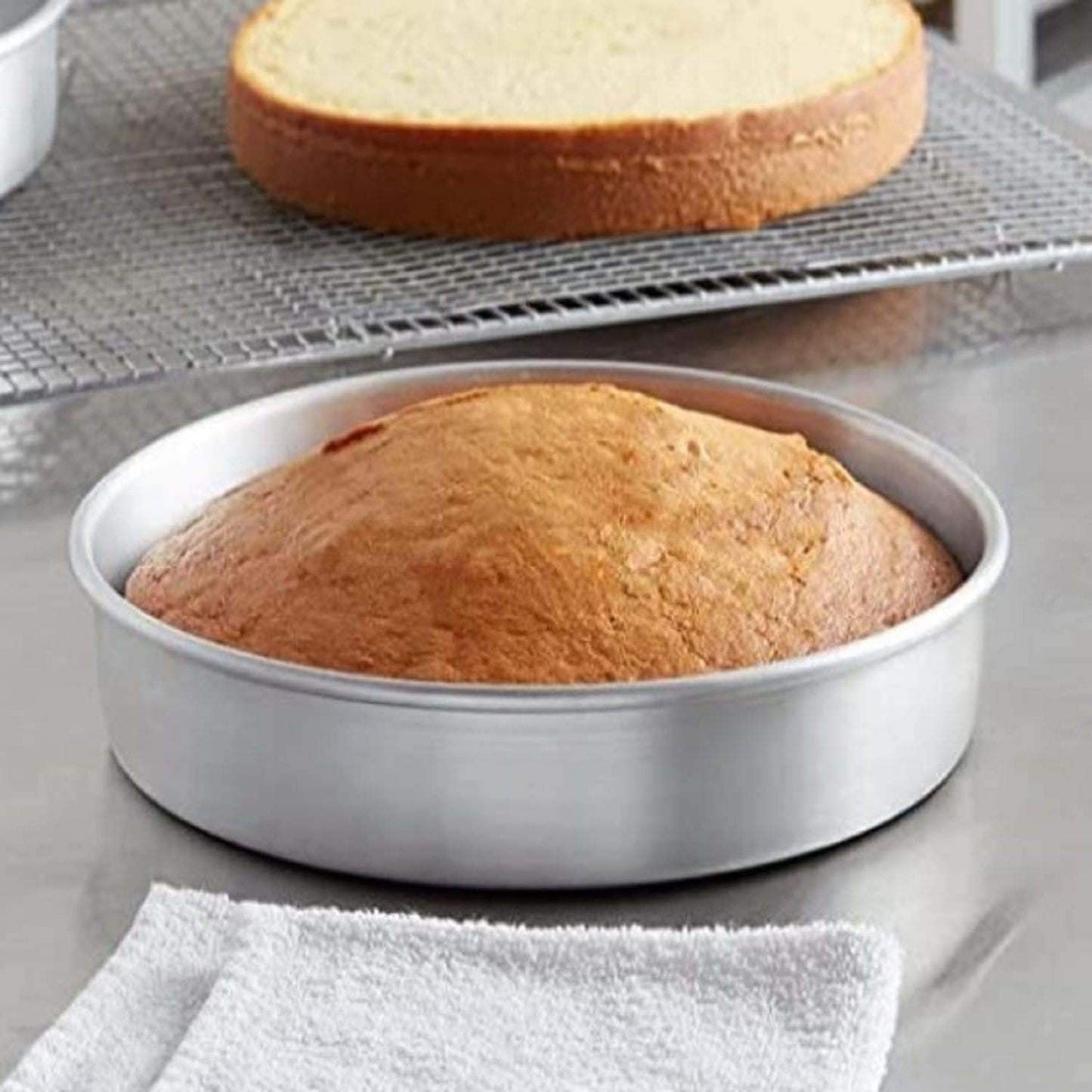 Aluminum Round Layer Cake Baking Pan Set of 3 - Bakeware for Cake Pizza Layer Cake Pans Easy Releasing Cake Baking Pans Circle Cake Pans Cake Tin Cheesecake Mold