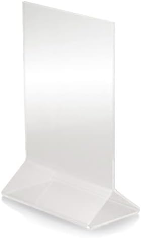 4” x 6” Acrylic Menu Sign Photo Table Holders Clear- Upright Table Desk Displays Double Sided Table Menu Stands Picture Frames for Wedding Table Numbers Restaurant Signs