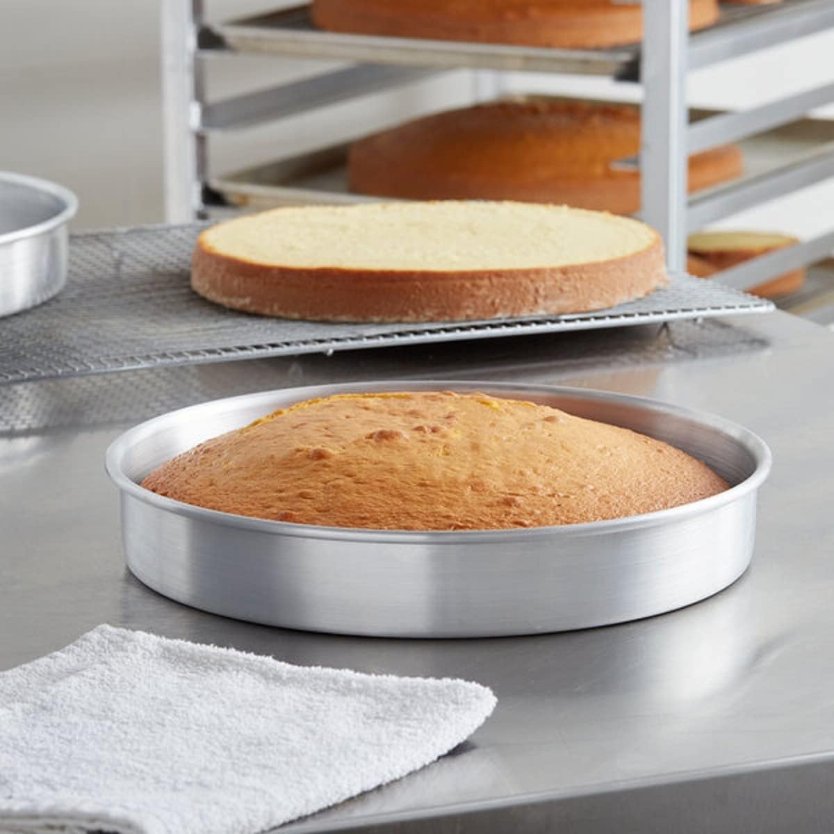 Aluminum Round Layer Cake Baking Pan Set of 3 - Bakeware for Cake Pizza Layer Cake Pans Easy Releasing Cake Baking Pans Circle Cake Pans Cake Tin Cheesecake Mold