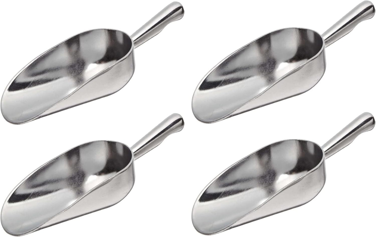 Aluminum Scoops with Contoured Handle - for Bar Ice Flour Utility Scoop Kitchen Ice Scooper for Ice Maker Popcorn Scoop Food Scoops for Bar Party Wedding