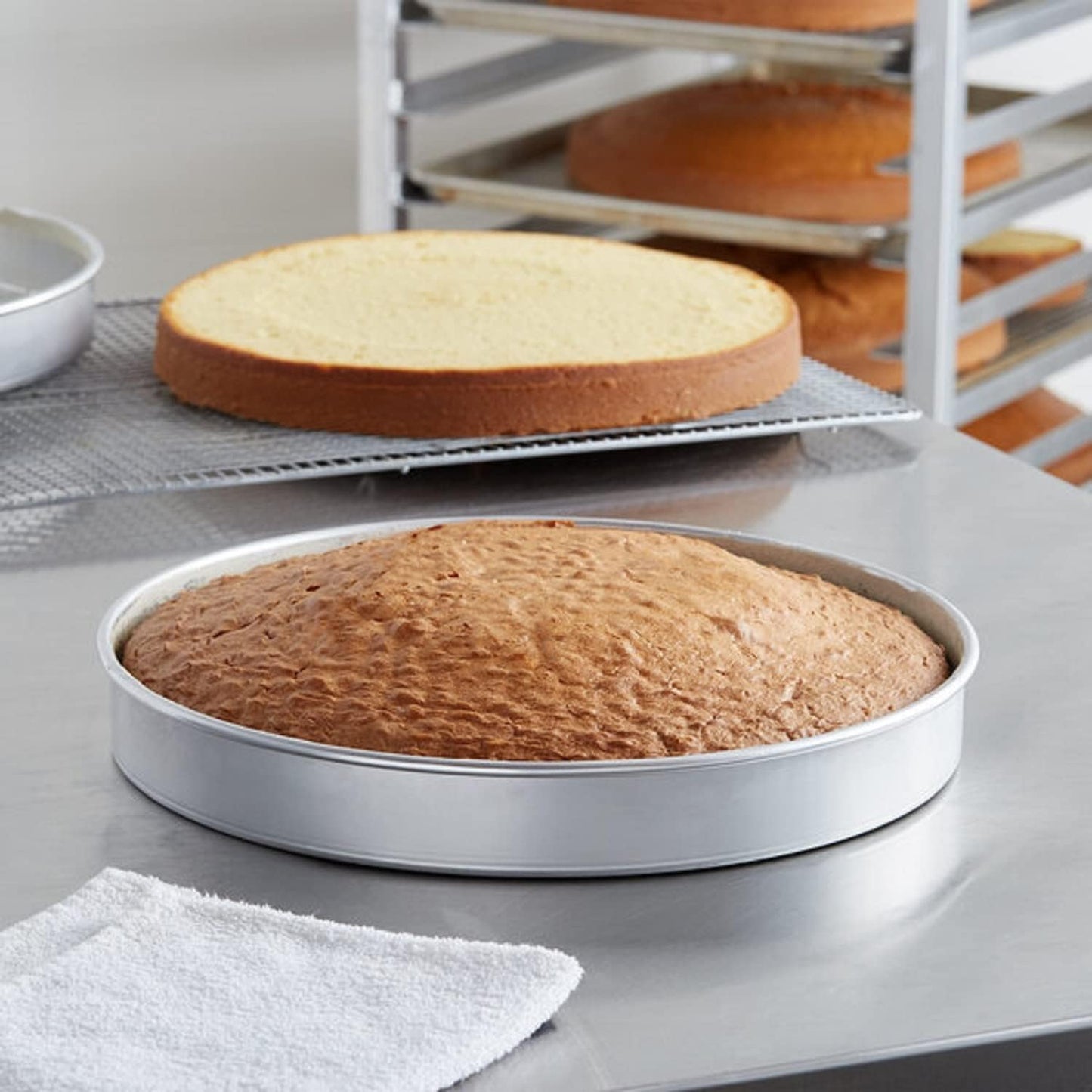 Aluminum Round Layer Cake Baking Pan Set of 3 - Bakeware for Cake Pizza Layer Cake Pans Easy Releasing Cake Baking Pans Circle Cake Pans Cake Tin Cheesecake Mold