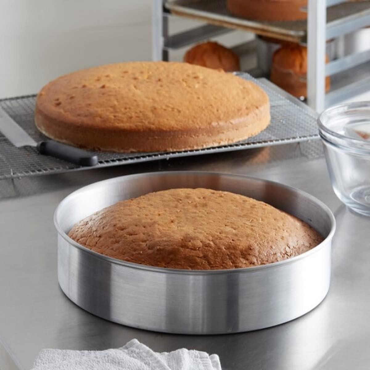 Aluminum Round Layer Cake Baking Pan Set of 3 - Bakeware for Cake Pizza Layer Cake Pans Easy Releasing Cake Baking Pans Circle Cake Pans Cake Tin Cheesecake Mold