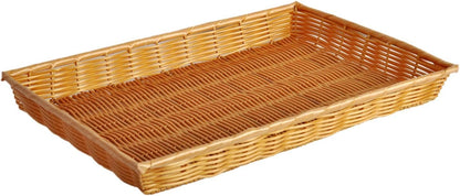 Rectangular Hand-Woven Bread Basket Natural Color - Restaurant Woven Food Serving Basket for Fruit Bread Serving Decorative Baskets Perfect for Cafe Home Restaurants