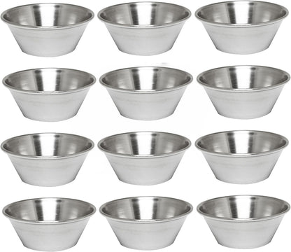 Stainless Steel Condiment Sauce Cups - Individual Round Condiments Cups Ramekins Dipping Sauce Cup Portion Dipping Sauce Kitchen Cups