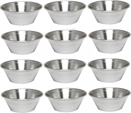 Stainless Steel Condiment Sauce Cups - Individual Round Condiments Cups Ramekins Dipping Sauce Cup Portion Dipping Sauce Kitchen Cups