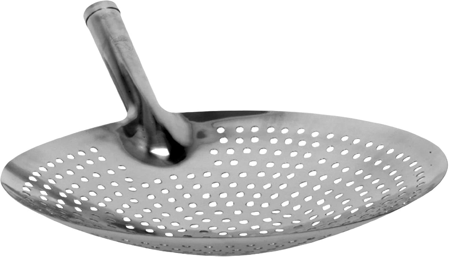 Oil Skimmer Stainless Steel Hole Size: 6mm - for Cooking and Frying Kitchen Utensils Wire Strainer Pasta Strainer Spoon Food Preparation Kitchen Strainer