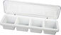4 Compartment Bar Caddie with Clear Cover 18" x 5" x 3” - Condiment Dispenser Serving Container Garnish Tray Bar Caddy Condiment Server Caddy Garnish Holder for Home Work Restaurant