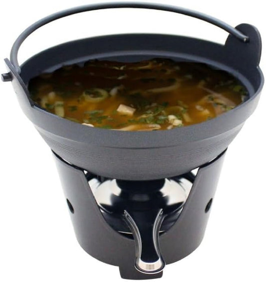 32 oz Shabu-Shabu Bowl with Fuel holder Aluminum Alloy with Non-Stick Coating - Japanese Style Traditional Cookware Serveware Hot Pot Stockpot Wok Cooking Ideal for Restaurants Home