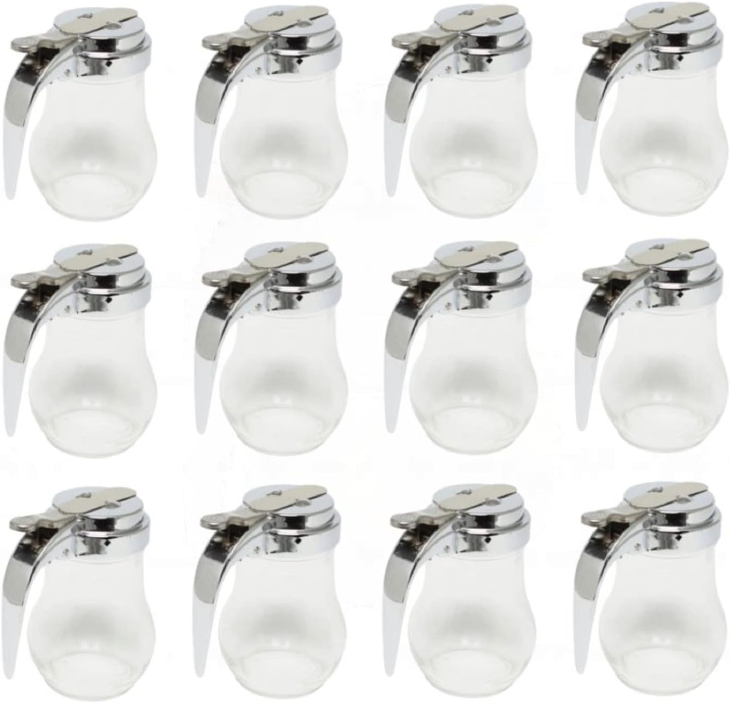 Glass Syrup Dispenser with Cast Zinc Cap Set of 12 – Glass Syrup Dispenser Maple Syrup Honey Pancake Dispenser Honey Pot for Kitchen Cafe and Restaurants