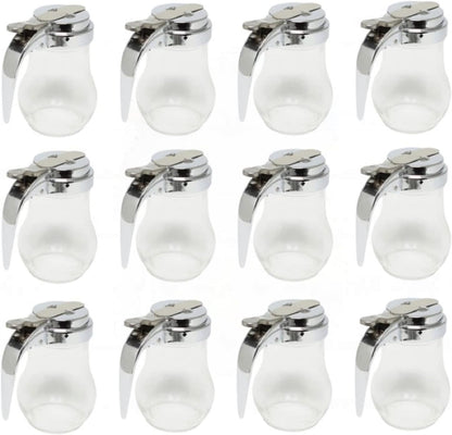 Glass Syrup Dispenser with Cast Zinc Cap Set of 12 – Glass Syrup Dispenser Maple Syrup Honey Pancake Dispenser Honey Pot for Kitchen Cafe and Restaurants