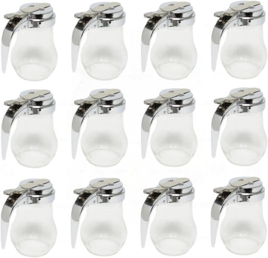 Glass Syrup Dispenser with Cast Zinc Cap Set of 12 – Glass Syrup Dispenser Maple Syrup Honey Pancake Dispenser Honey Pot for Kitchen Cafe and Restaurants