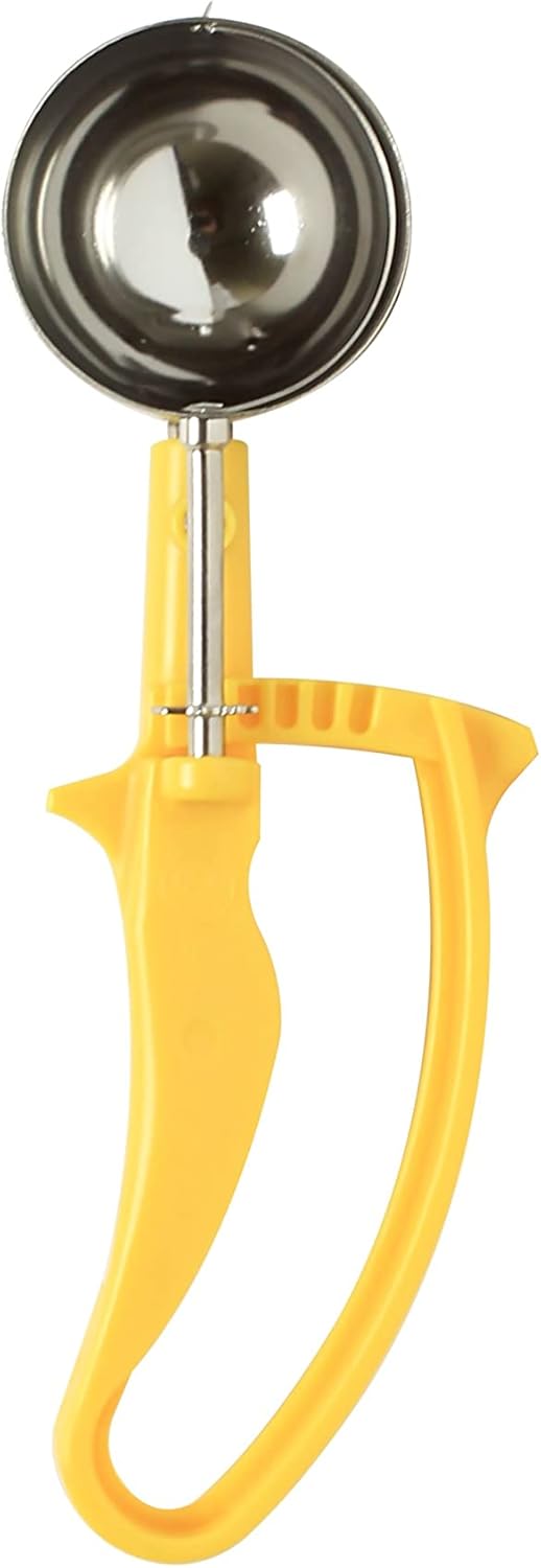 Disher Stainless Steel with Easy Grip Handle - Cookie Scooper for Baking Cookie Scoops For Portion Control Scoop Cupcake Batter Ice Cream Frozen Yogurt Gelatos