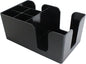 6 Compartment Bar Caddy 9-1/2" x 5-3/4" x 4-1/8" Black Color - Condiment Dispenser Countertop Organizer Condiment Supplies Holder for Home Work Restaurant