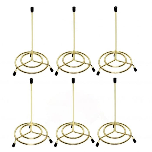3-1/2" x 6" Check Spindle Iron Plated Gold Finished Set of 6 - Restaurant Check Spindle Receipt Holder Check Holders for Restaurants Eatery Bar and Cafe