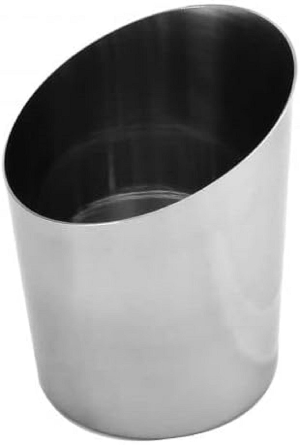 14 oz. Stainless Steel Angled French Fry Cup Mirror Finish Set of 2 - French Fry Holder Stainless Steel Fry Cup Appetizer Cups For Serving Chips Onion Rings Tater Tots or Vegetables