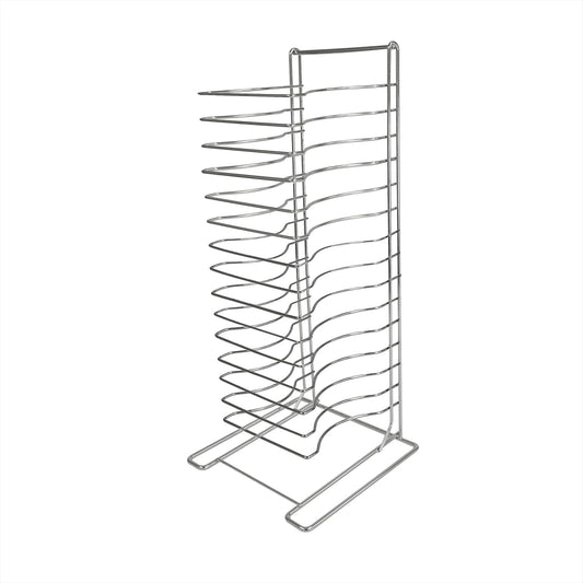 15 Tier Pizza Pan Rack Chrome Plated - Pizza Pan Rack Holder Safe Sturdy 15- Slot Pizza Pan Rack for Pizza Pan Pizza Trays Pizza Screens for Home Kitchen Restaurant Catering
