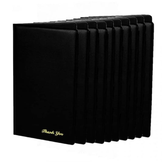 Restaurant Check Presenters with Gold Thank You Imprint - Guest Check Card Holder Ideal for Professional Servers in Various Dining Settings