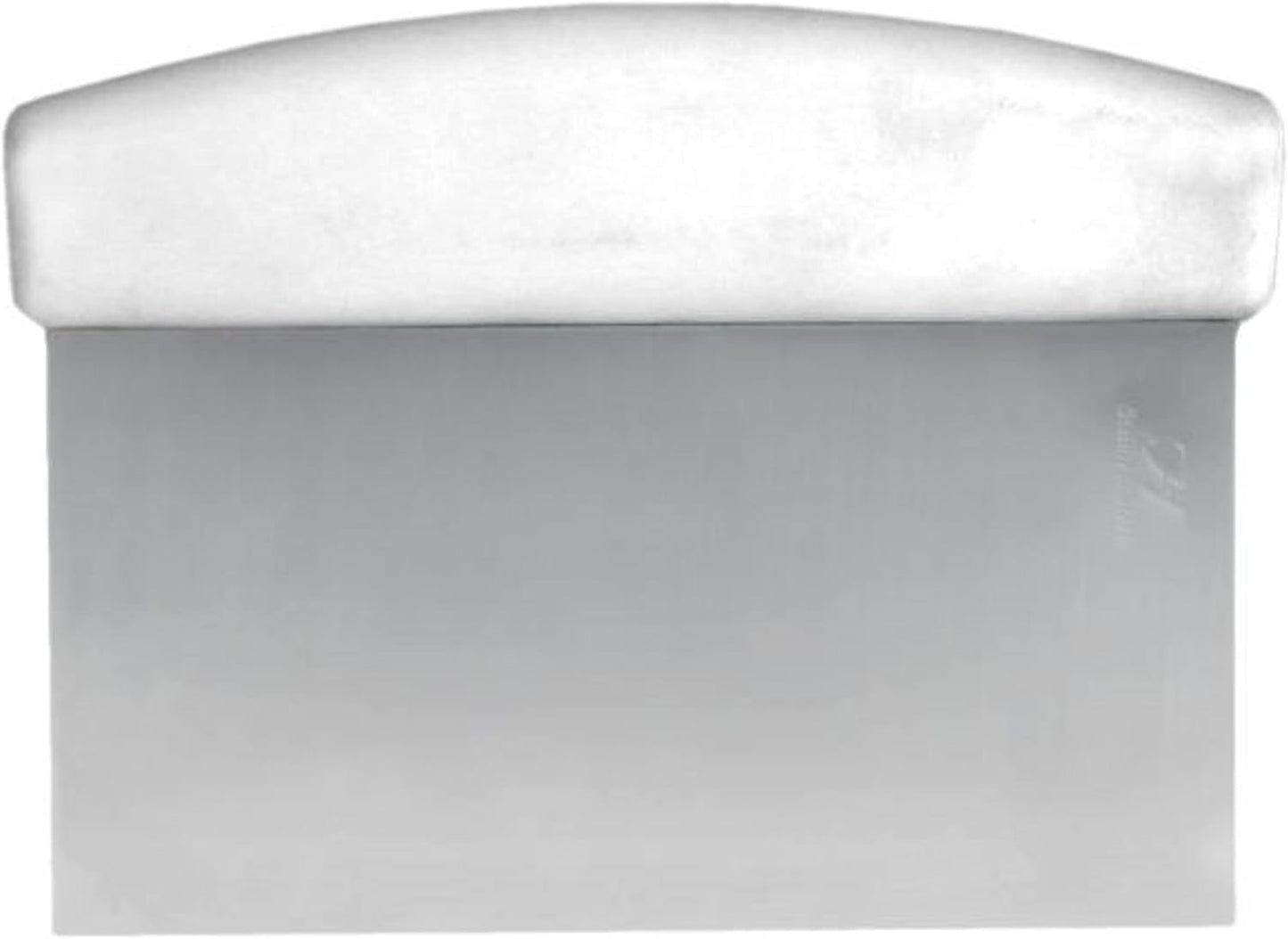 6" x 4" Dough Scraper Stainless Steel with White Plastic Handle - Dough Cutter Dough Pastry Scraper Cutter Chopper for Baking Multipurpose Food Scraper for Dough and Bread