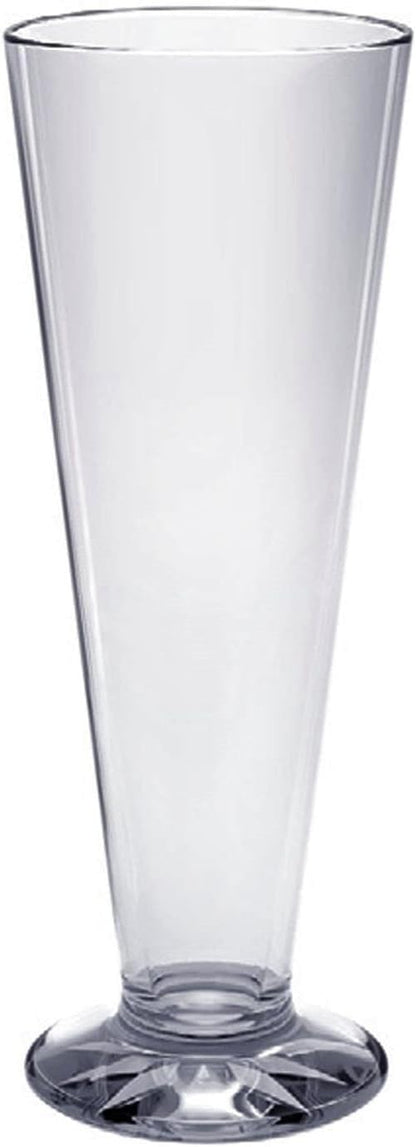 Pilsner Glass Polycarbonate with Starburst Heavy Base Clear Color - Beverage Plastic Drinking for Bar Craft Beer Glass Pilsner Glass Beer Cup & Other Lighter Beers Beer Gifts