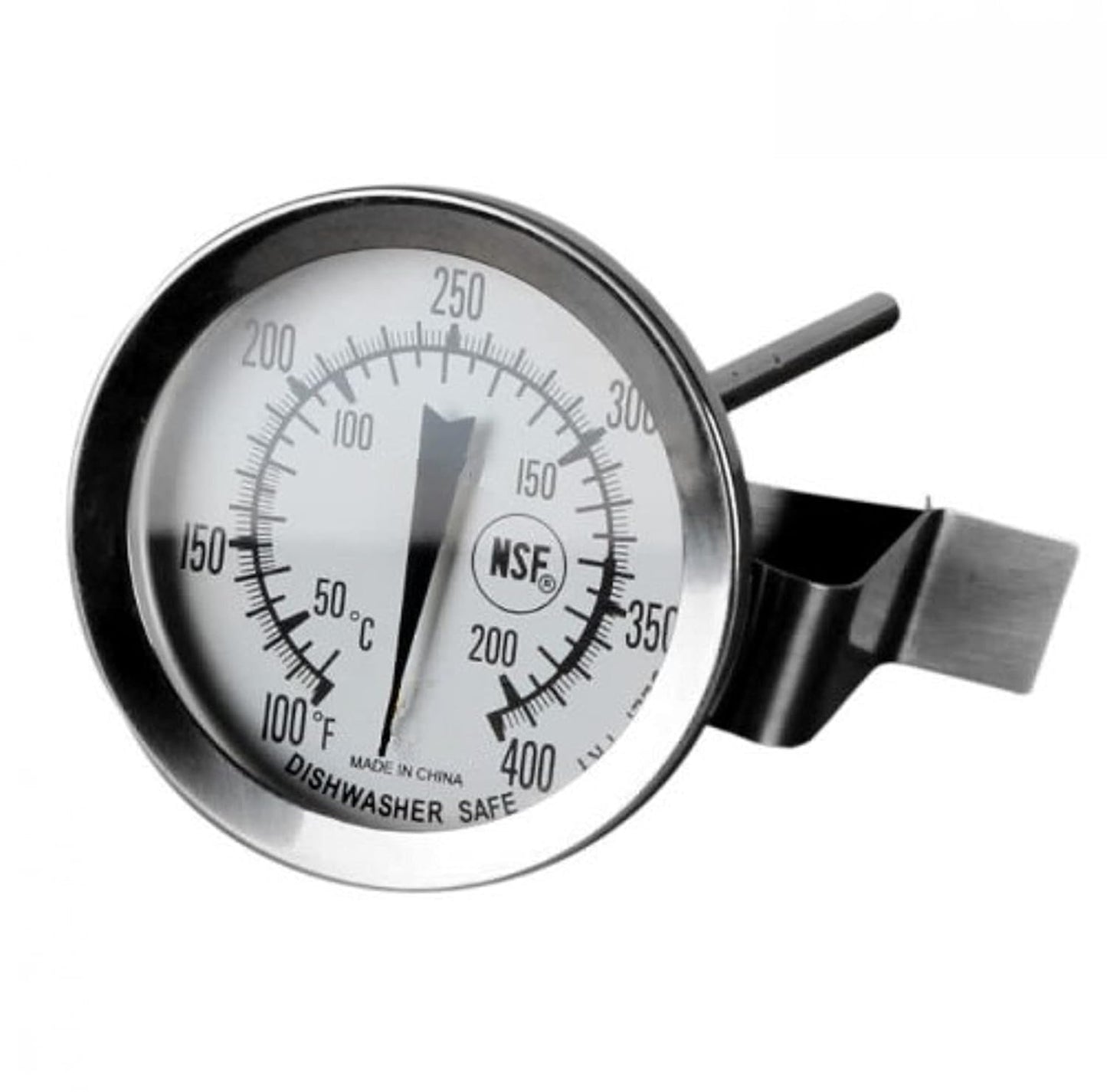 Stainless Steel 5 1/2" Candy Deep Fry Probe Thermometer with Pot Clip, 100°F to 400°F - Deep Frying Thermometer for Candy Maple Syrup Cheese Sugar