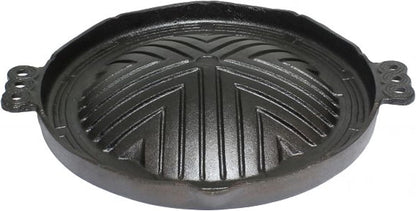 Round Cast Iron Stovetop Barbecue Plate Grill/Griddle - with Easy Grip Handles Griddle Pan for Stove Top Gas Range Grilling Pan Gets Better with Each Use