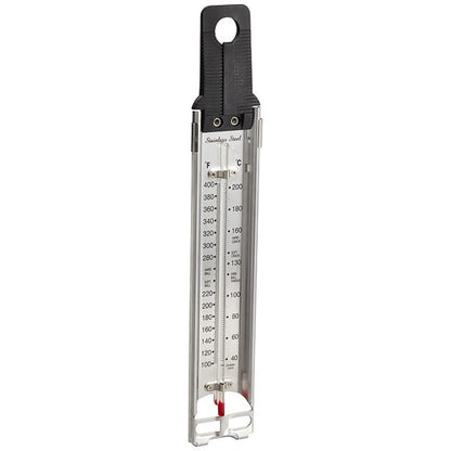 12" Deep Fry Paddle Thermometer with Pot Clip 100°F to 400°F - Best for Deep Frying Cooking Thermometer for Candy Maple Syrup Cheese Sugar Jelly Making