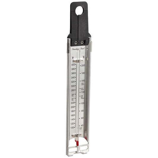 12" Deep Fry Paddle Thermometer with Pot Clip 100°F to 400°F - Best for Deep Frying Cooking Thermometer for Candy Maple Syrup Cheese Sugar Jelly Making