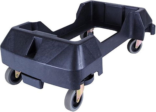 24-2/5" x 15-3/4" x 8-1/4" Black Trainable Slim Trash Can Dolly with Rubber Wheels - Slim Container Trash Can with Wheels Easy Transport Maneuverability of 16/23 Gallon