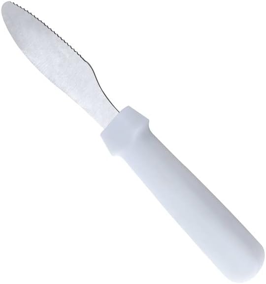 9-1/2" Sandwich Spreader Stainless Steel with White Plastic Handle Set of 2- Kitchen Tools Butter Spreader Sandwich Cream Cheese Condiment Knives for Appetizer Condiments