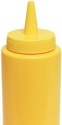 Set of 6 Squeeze Condiment Wide Mouth Dispensing Bottles - Plastic Squeeze Bottle for Sauces Spreads Ketchup Mustard Mayo Hot sauces and Olive oil